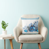 クリスマスオーナメント装飾用クッション/青 クッション (椅子)