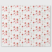 クリスマスオーナメント赤と緑の写真 ラッピングペーパー (フラット)