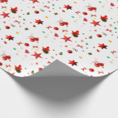 クリスマスオーナメント赤と緑の写真 ラッピングペーパー (角)