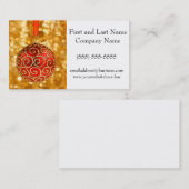 クリスマスオーナメント赤と金ゴールドの輝き 名刺 (正面/裏面)