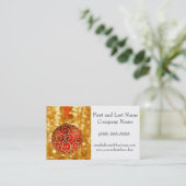 クリスマスオーナメント赤と金ゴールドの輝き 名刺 (スタンド正面)