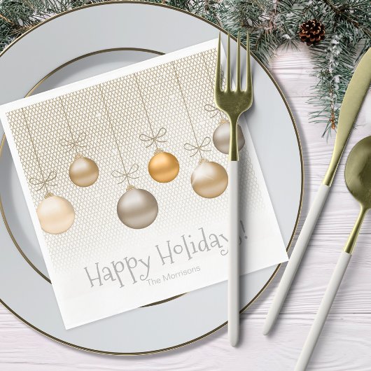 クリスマスオーナメント金ゴールドID251 スタンダードランチョンナプキン