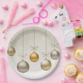 クリスマスオーナメント金ゴールドID251 ペーパープレート (パーティー)