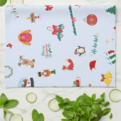 クリスマスオーナメント雪だるま式雪だるま冬の動物 キッチンタオル (折り畳み)