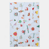 クリスマスオーナメント雪だるま式雪だるま冬の動物 キッチンタオル (縦)