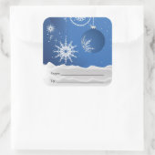 クリスマスオーナメント雪のフレーク広場ステッカー スクエアシール (バッグ)