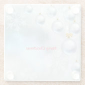 クリスマスオーナメント雪 ガラスコースター (裏面)