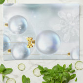 クリスマスオーナメント雪 キッチンタオル (折り畳み)