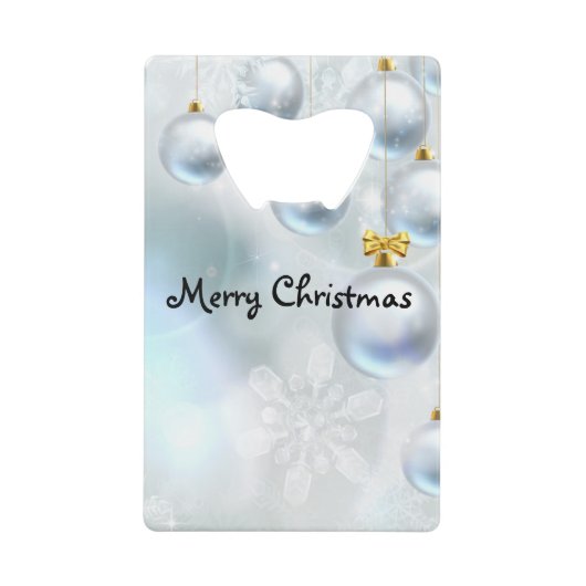 クリスマスオーナメント雪 クレジットカード栓抜き (正面)