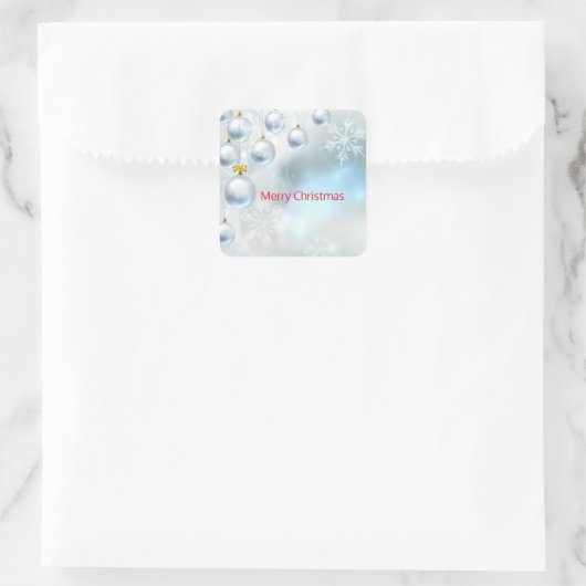 クリスマスオーナメント雪 スクエアシール (バッグ)