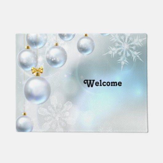 クリスマスオーナメント雪 ドアマット (正面)