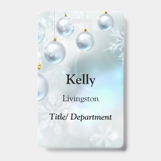 クリスマスオーナメント雪 バッジ (表面)