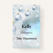 クリスマスオーナメント雪 バッジ (正面)