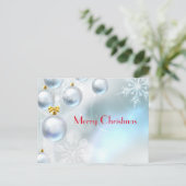 クリスマスオーナメント雪 ポストカード (スタンド正面)