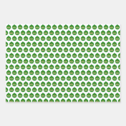 クリスマスオーナメント魅力的クリスマスホリデーバラエティ ラッピングペーパーシート (正面)