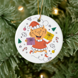 クリスマスオーナメント2顔 セラミックオーナメント