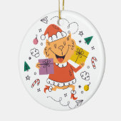 クリスマスオーナメント2顔 セラミックオーナメント (左)