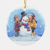 クリスマスオーナメント2顔 セラミックオーナメント (正面)