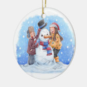 クリスマスオーナメント2顔 セラミックオーナメント (左)