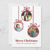 クリスマスオーナメント3枚の写真 シーズンカード (正面)