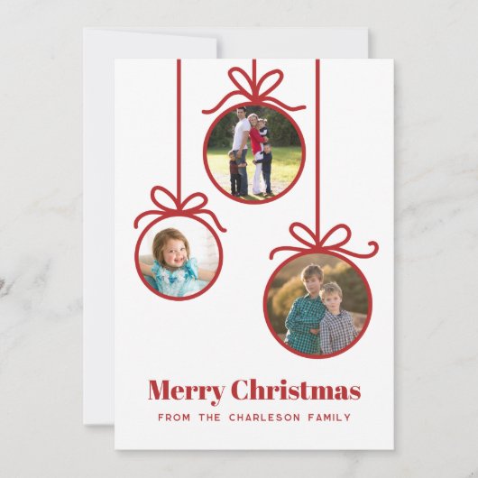 クリスマスオーナメント3枚の写真 シーズンカード (正面)