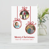 クリスマスオーナメント3枚の写真 シーズンカード (スタンド正面)
