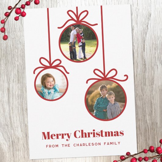 クリスマスオーナメント3枚の写真 シーズンカード