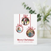 クリスマスオーナメント3枚の写真 シーズンポストカード (スタンド正面)