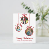 クリスマスオーナメント3枚の写真 シーズンポストカード (スタンド正面)