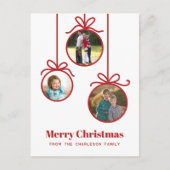 クリスマスオーナメント3枚の写真 シーズンポストカード (正面)