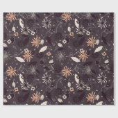 クリスマスオーナメント、コーン、ダークグレーのコーン ラッピングペーパー (フラット)