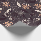 クリスマスオーナメント、コーン、ダークグレーのコーン ラッピングペーパー (角)