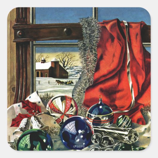 クリスマスオーナメント スクエアシール (正面)