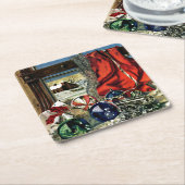 クリスマスオーナメント スクエアペーパーコースター (アングル)