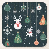 クリスマスオーナメント スクエアペーパーコースター (正面)