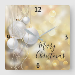 クリスマスオーナメント スクエア壁時計