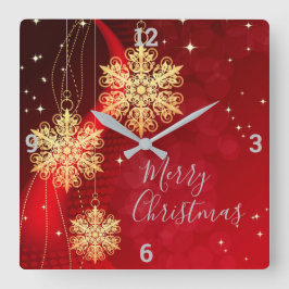 クリスマスオーナメント スクエア壁時計