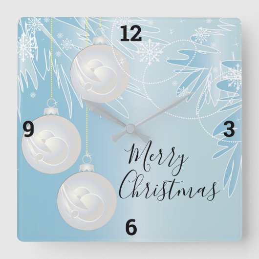 クリスマスオーナメント スクエア壁時計 (正面)