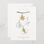 クリスマスオーナメント スター クッキー チャイム ピース シーズンポストカード (正面/裏面)