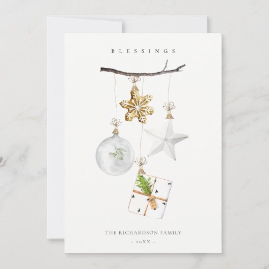 クリスマスオーナメント スター コOKIE チャイム ブレッシングス シーズンカード (正面)
