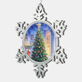 クリスマスオーナメント スノーフレークピューターオーナメント (右)