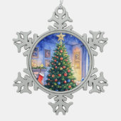 クリスマスオーナメント スノーフレークピューターオーナメント (正面)