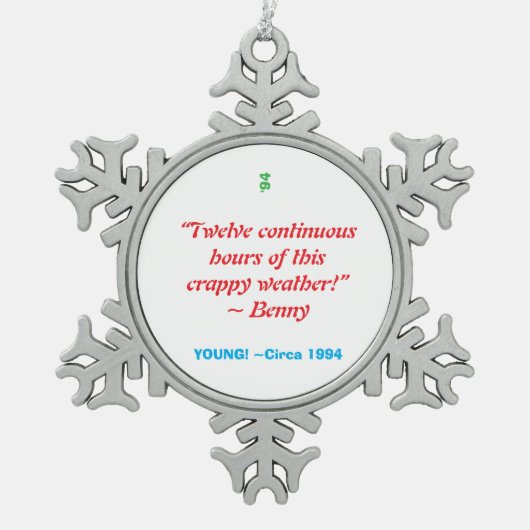 クリスマスオーナメント – スノーフレーク スノーフレークピューターオーナメント (正面)