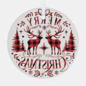 クリスマスオーナメント、トナカイのクリスマスツリー ガラスオーナメント (裏面)