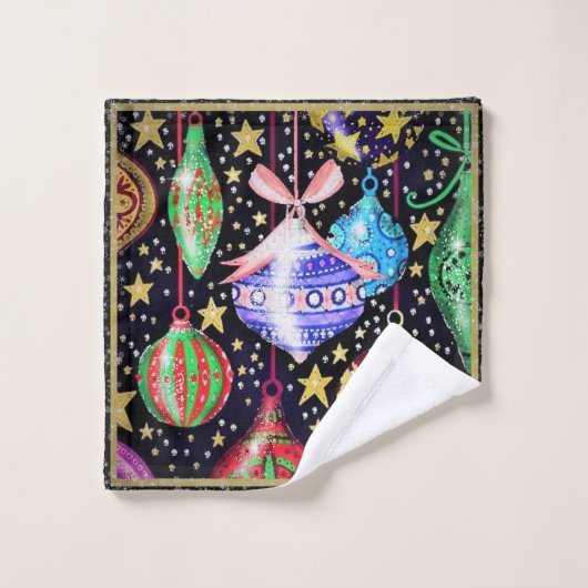 クリスマスオーナメント バスタオルセット (ウォッシュタオル)