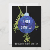 クリスマスオーナメント ブルー モダン ウェディング 案内状 (裏面)