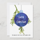 クリスマスオーナメント ブルー モダン ウェディング 案内状 (裏面)