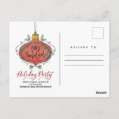 クリスマスオーナメント ホリデーパーティー招待状 ポストカード (裏面)