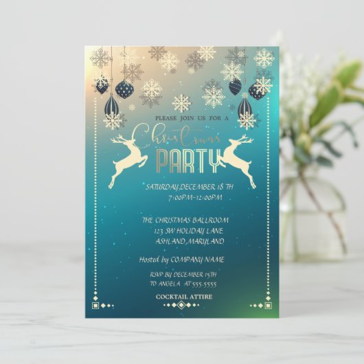 クリスマスオーナメント、会社親愛のクリスマスパーティー 招待状 (スタンド正面)
