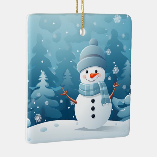 クリスマスオーナメント – 冬の雪だるまシーン (右)